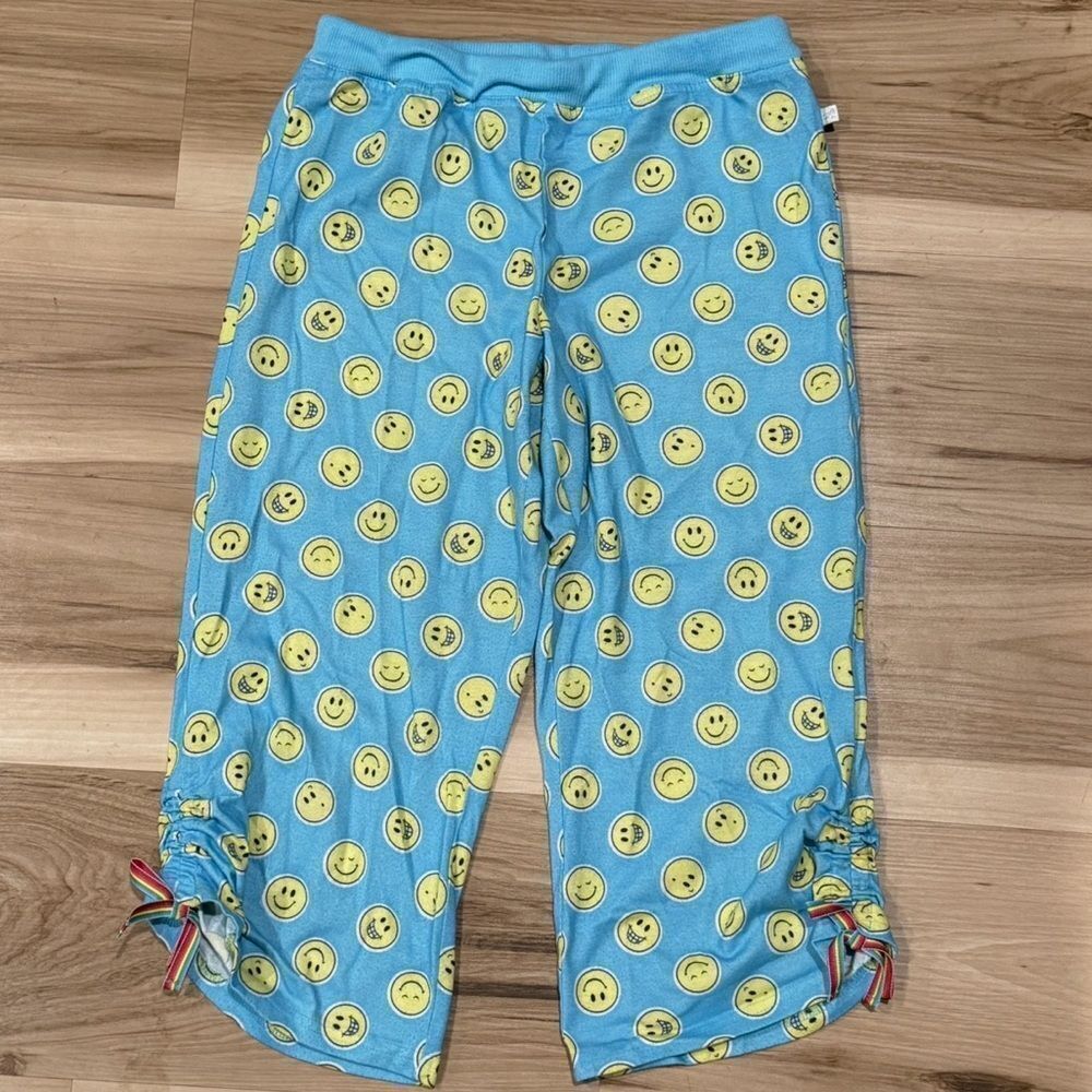 Limited Too Y2K Smiley Face Capris Sleep Pajama Pants Girls 10